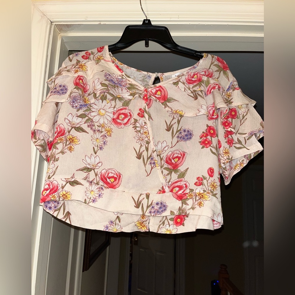 Say What? Women’s Floral Top- size medium- **NEVER WORN** - Picture 1 of 3